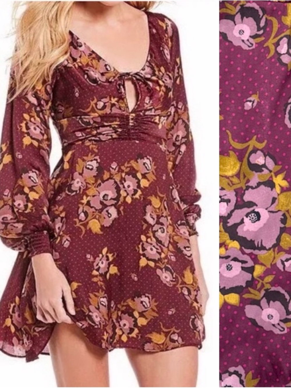 Free People Satin Floral Morning Light Dress 2